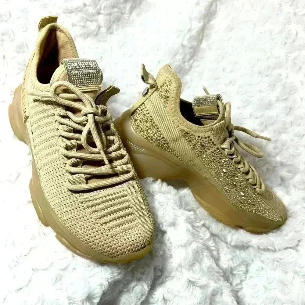 Steve Madden Womens Size 8 Maximum Blush‎ Rhinestone Sneakers